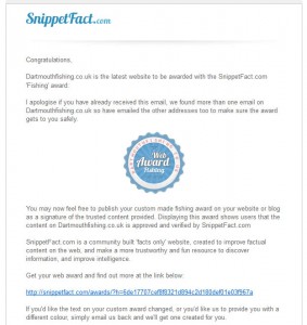 snippetfact award dartmouth fishing