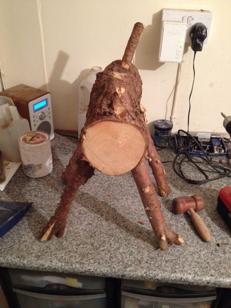 Making A Log Reindeer For Christmas
