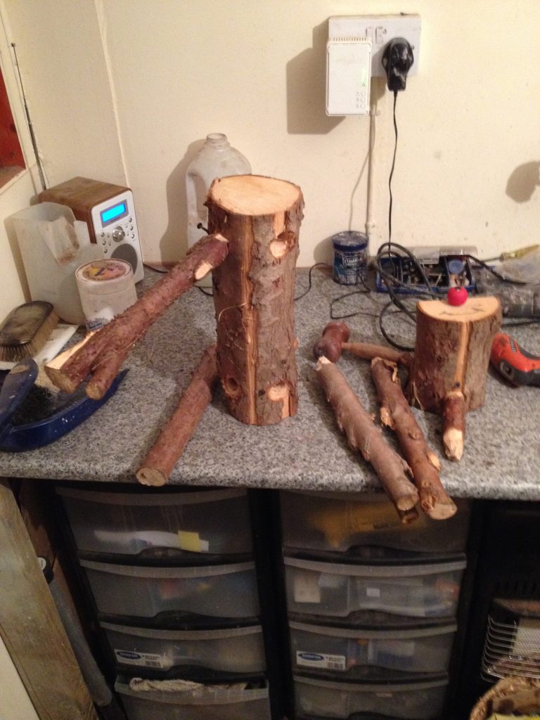 Making A Log Reindeer For Christmas